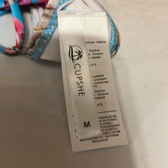 Cupshe NWT teal floral, swim top - Picture 4 of 6